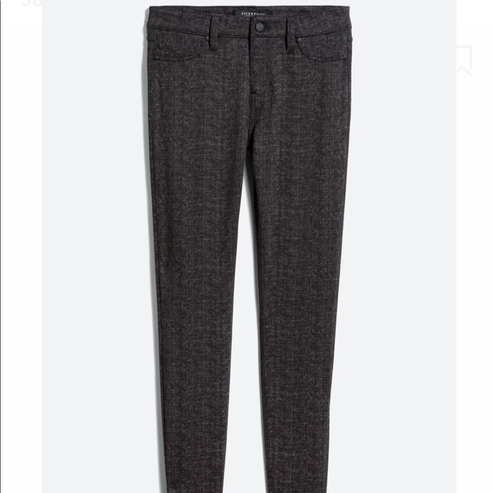 Liverpool Jacqueline Skinny Dark Gray Printed Pants Sz 6 Work Career Casual